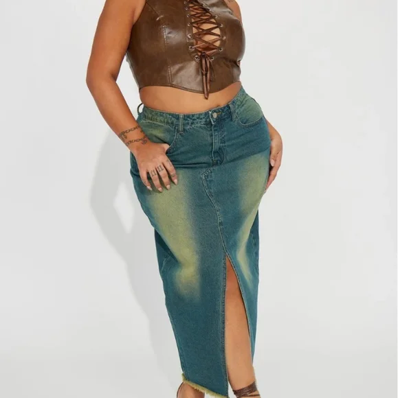 Denim tinted skirt - Picture 4 of 7